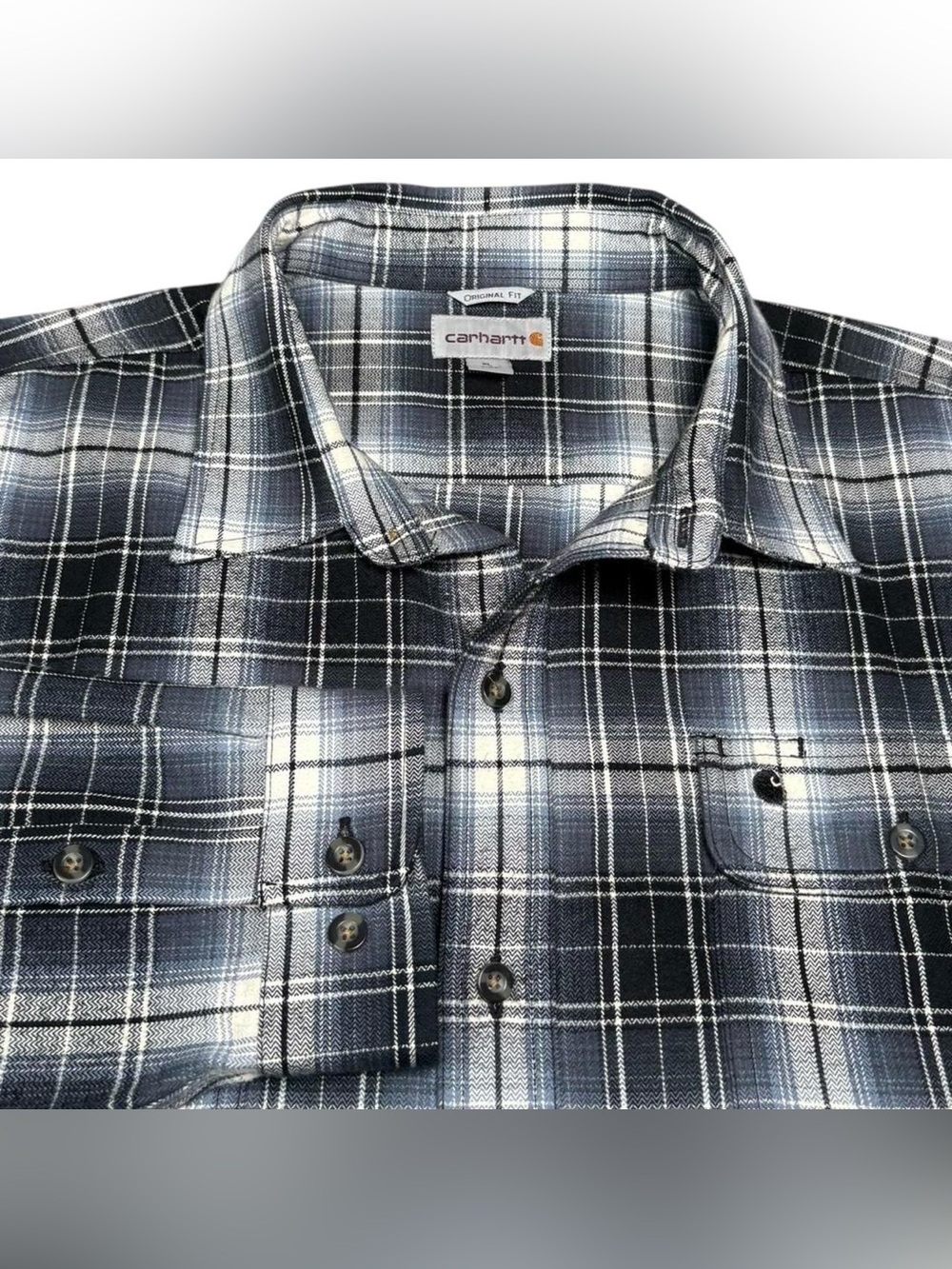 Carhartt Hubbard Flannel Shirt Heavyweight Shacket Heavyweight Work Blue
